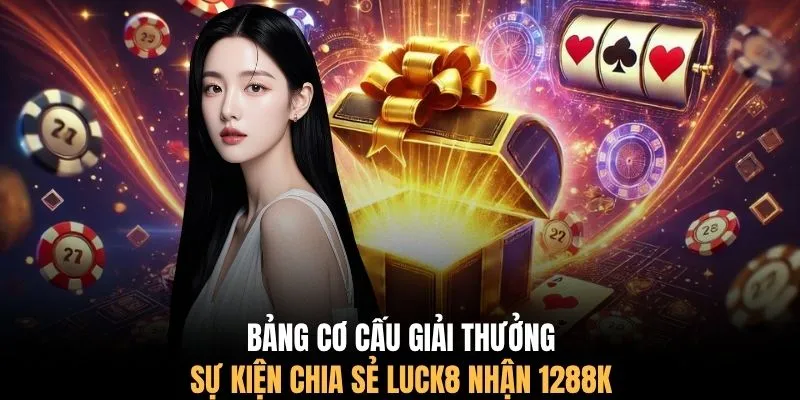 Bảng cơ cấu giải thưởng sự kiện chia sẻ LUCK8 nhận 1288k
